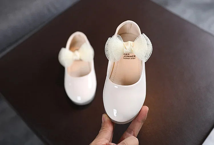 Preciosos zapatos tipo cuero para niñas, suela suave, zapatos de princesa para fiestas y bodas