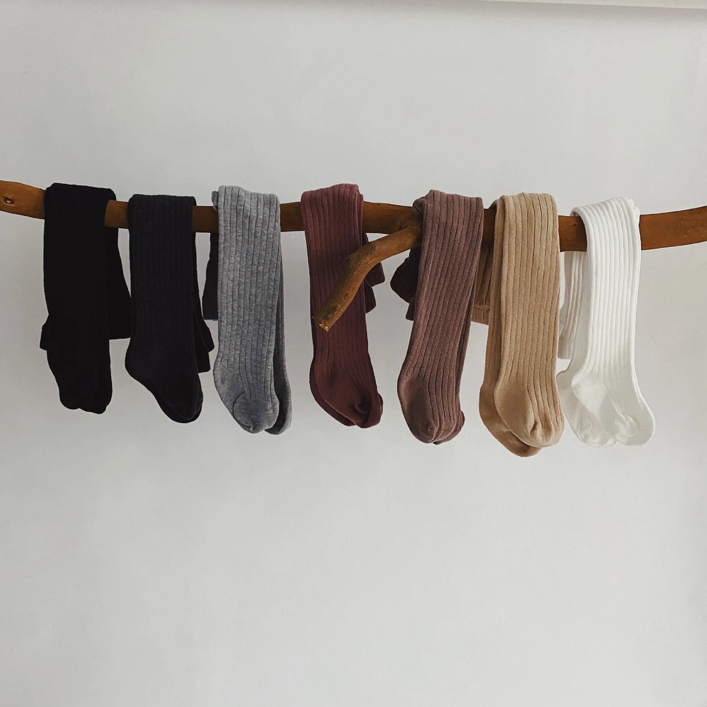 Medias tejidas de algodón para niños, panties acanaladas para niñas