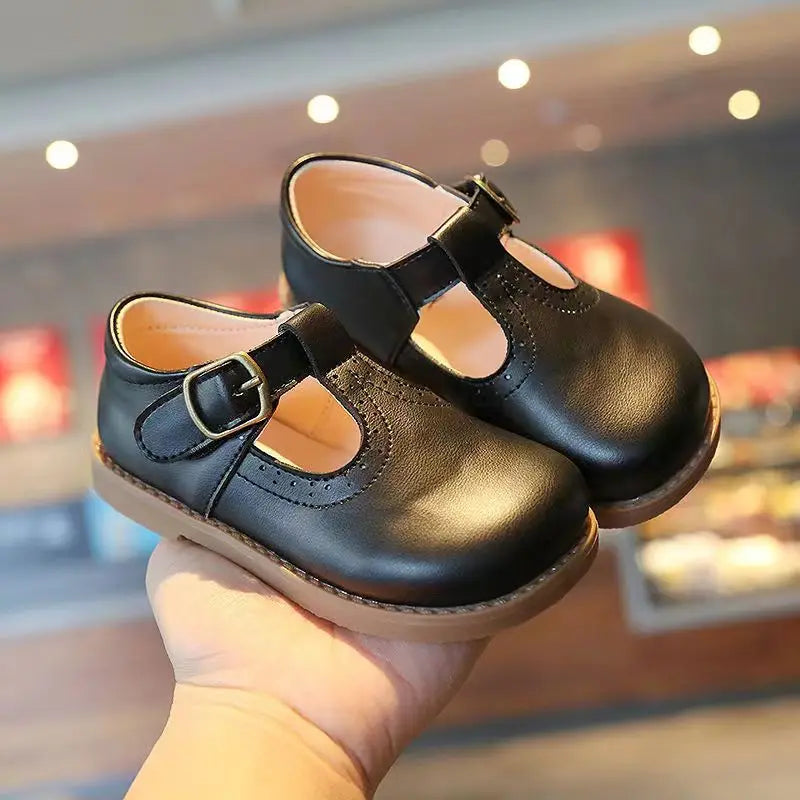 Spring and Autumn Korean Fashion Children's Vintage Shoes New PU Summer School Shoes Super Soft and Comfortable 1-6 Years Old