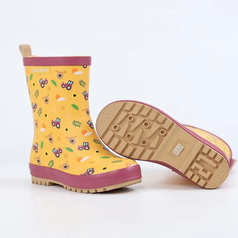 Botas de lluvia impermeables y antideslizantes de goma, planas para niños y niñas perfectas para jugar!!