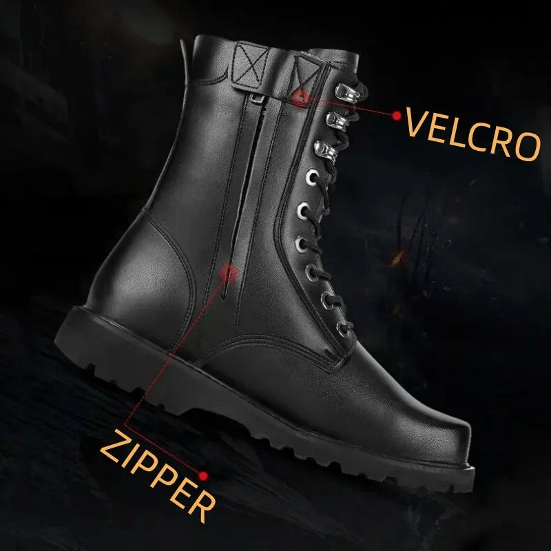 Sshooer Black Men's Boots Anti-smashing Puncture-proof Steel Work Safety Boot Warm Wool Winter Snow Outdoor Hiking Walking Shoe