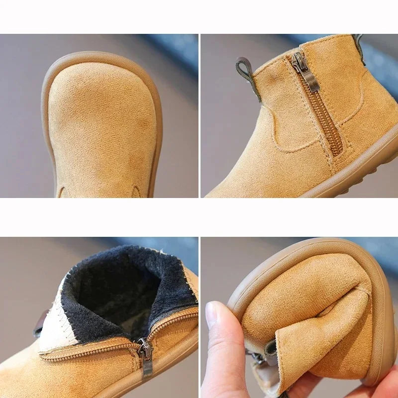 Suaves y amplias botas Oxford de Otoño Invierno para bebés y niños, en ante de colores maravillosos y goma antideslizantes, especial para exteriores, forro de felpa, su outfit se verá muy casual y ondero sin perder comodidad