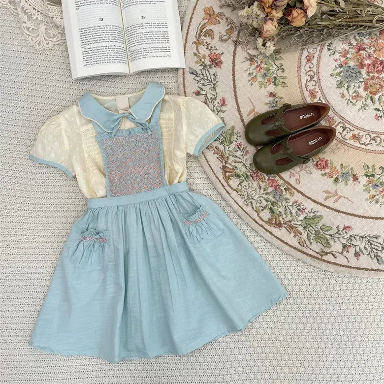 Conjunto boho bordado para niña estilo campestre increíbles combinaciones de colores