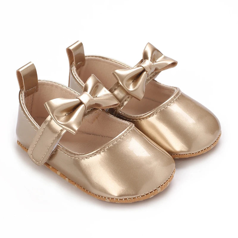 Zapatos dorados para bebé niña, Zapatos de fiesta Primeros pasos
