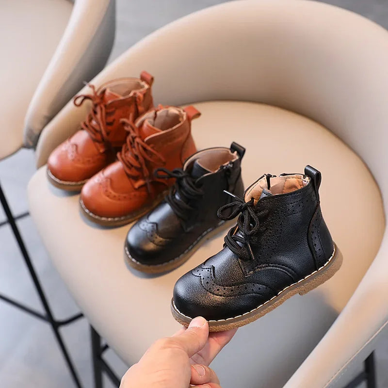 Botas cortas estilo inglés, Otoño Invierno para niños y niñas, para lograr un look absolutamente estiloso y único