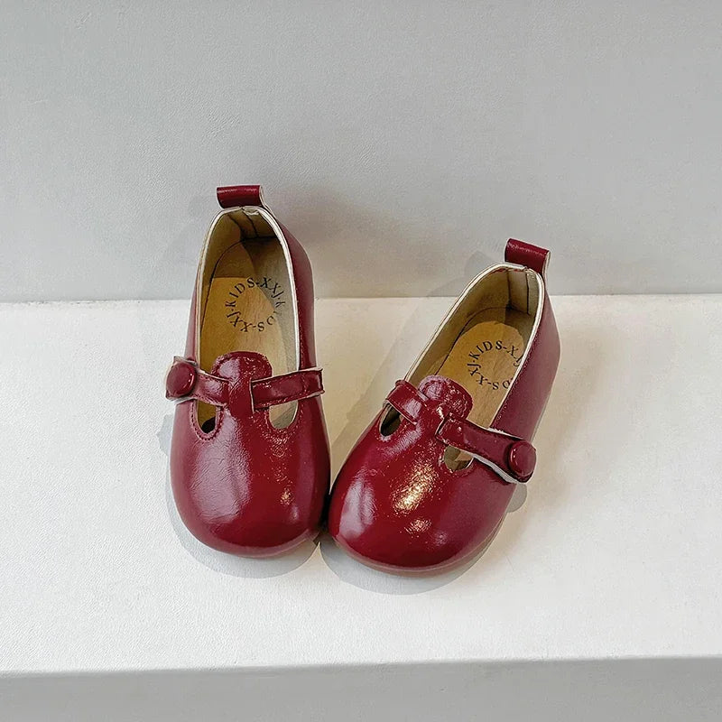 Zapatos planos informales para niñas pequeñas, de piel sintética suave, estilo Mary Jane, con tiras en T, estilo princesa, vintage