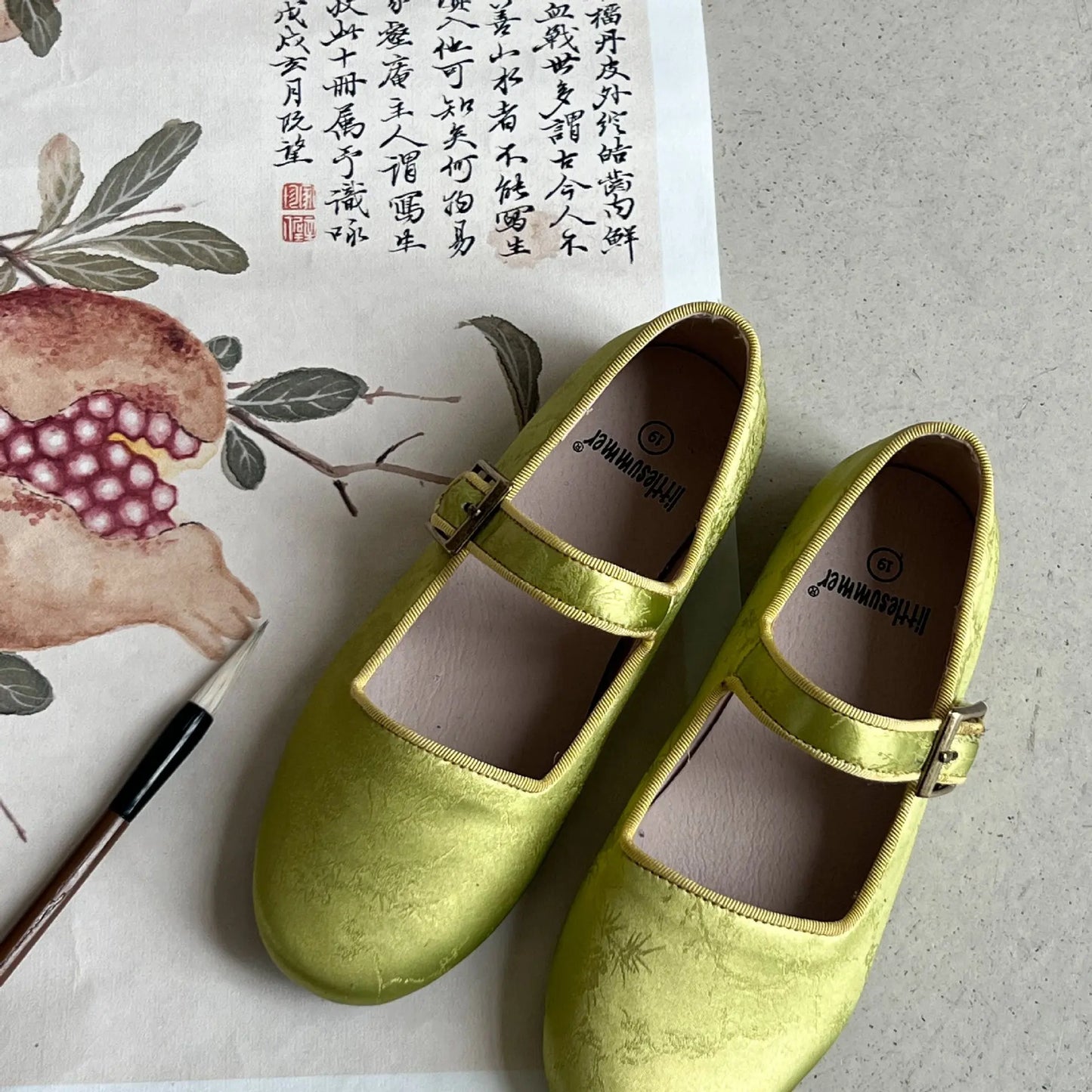 Chinoiserie Girls Flats Shoes Exquisite Embroidery Fashion Mary Jane Children's Casual Shoes Kids Shoes for Cheongsam