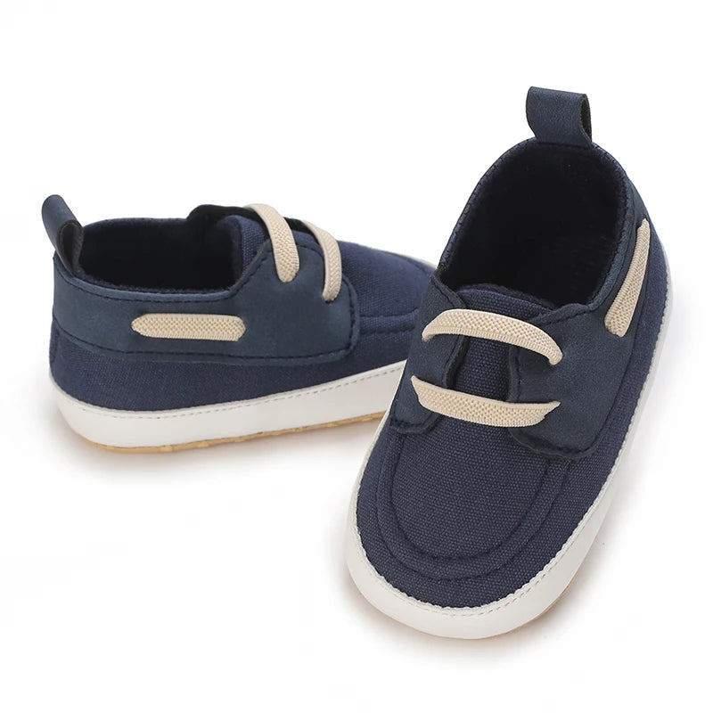 Zapatos tipo mocasines casuales Cuero y algodón antideslizante Suela suave Bebé Niño pequeño Primeros pasos