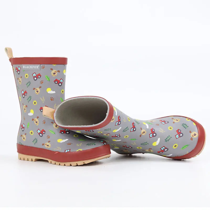 Botas de lluvia impermeables y antideslizantes de goma, planas para niños y niñas perfectas para jugar!!