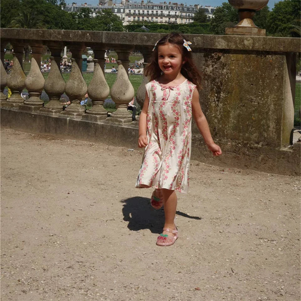 Conjunto de verano para niña, juntando flores a rayas, short para niñas, hermoso vestido casual para niña, conjunto de bombacho de algodón para bebés
