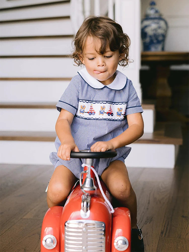 Pelele de verano bordado a mano para bebés recién nacidos, diseño boutique española