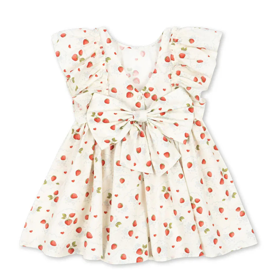 Hermosos vestidos y conjuntos estido Pastoral para niñas, Vestidos con lazo de verano para niñas