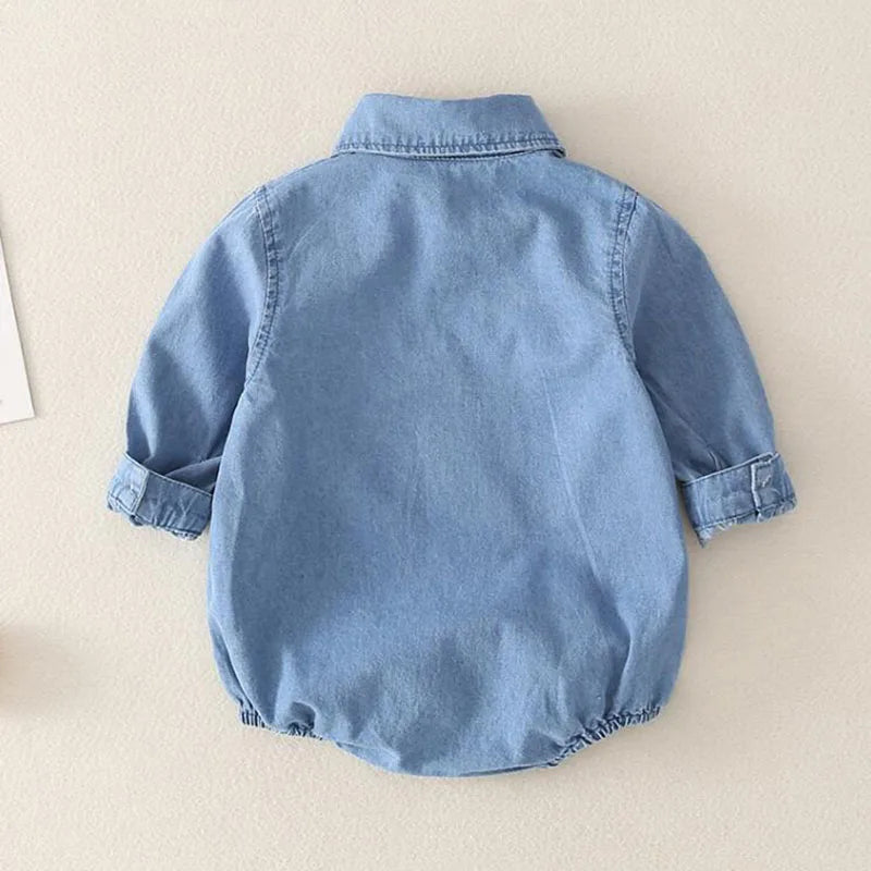 Hermosos mamelucos de mezclilla para bebés, niños y niñas, ropa para hermanos y hermanas, primavera y otoño, mono para niños pequeños