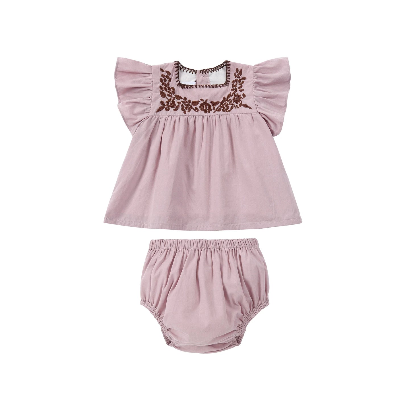 Colección Rosa Chocolate Primavera Verano para niños y adolescentes, hermanos, Vestidos Bordados, Conjunto Familiar de Ropa a Juego, Camisa Pantalones Cortos
