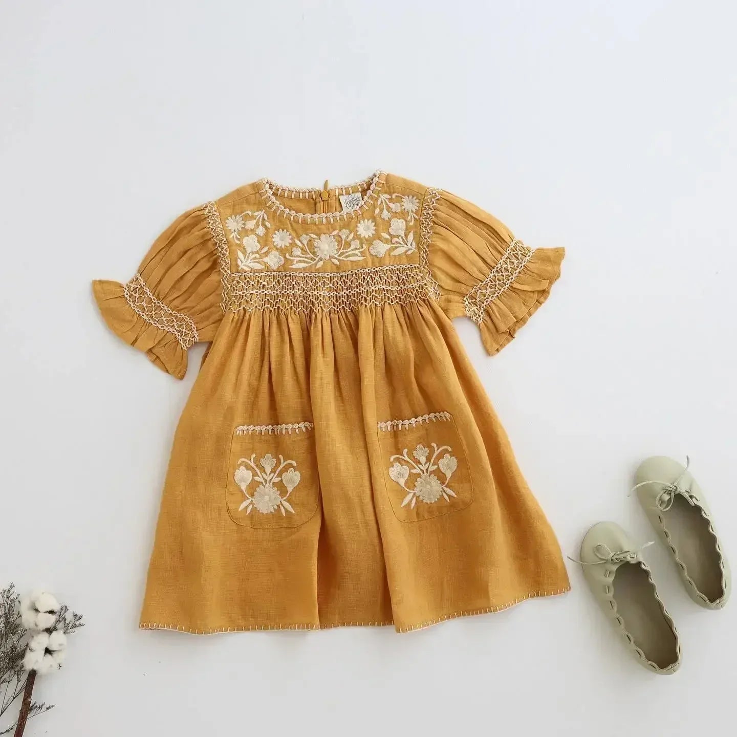 Vestidos de verano bordados, estilo retro, para niñas femeninas y que quieren verse especiales