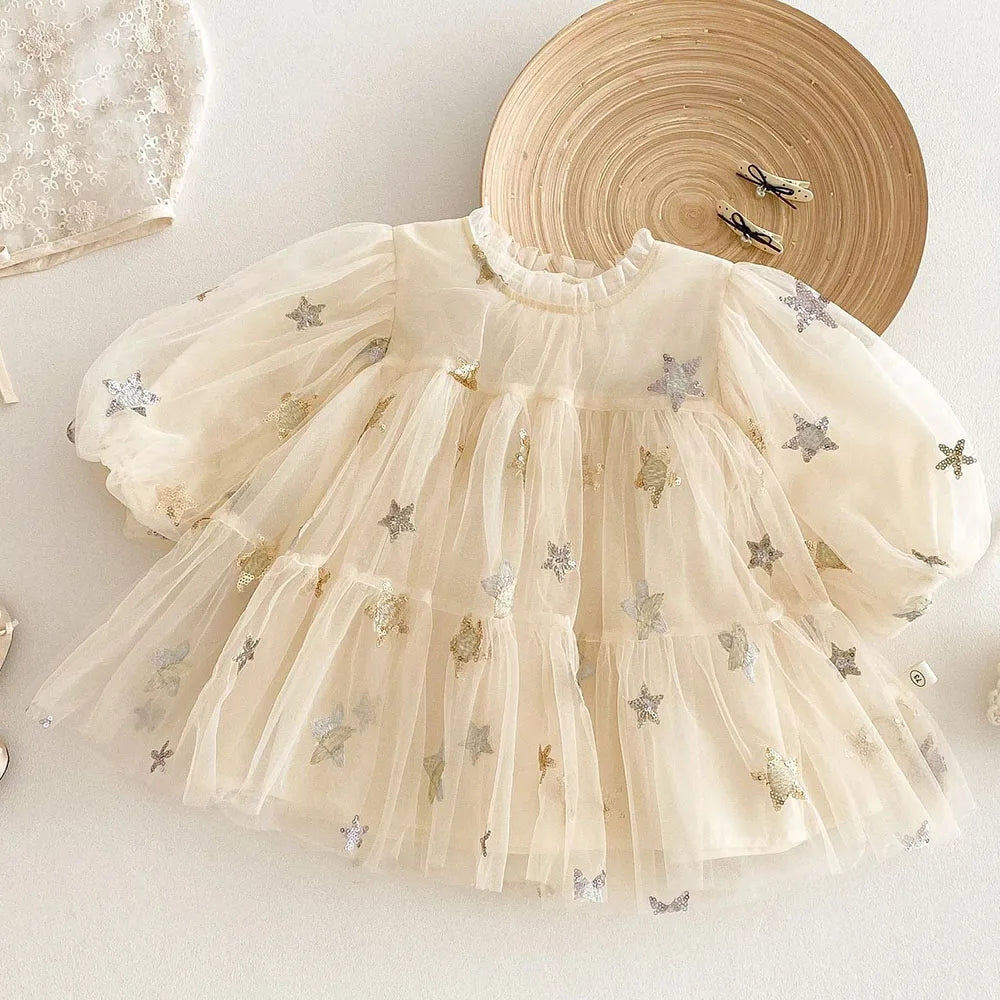 Vestidos de fiesta para niñas, manga larga abullonada, ropa de princesa para bebé niña, vestidos de Navidad para bebé niña