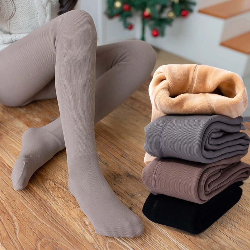 winter plus velvet thickening warmth cotton pantyhose stripes children stockings Polar Fleece Lining leggings for baby kids girl