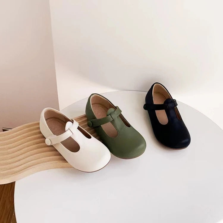 Zapatos de cuero para niños, suela suave, antideslizantes, zapatos de princesa para niñas,  color sólido, zapatos Mary Jane con velcro, moda española para niños