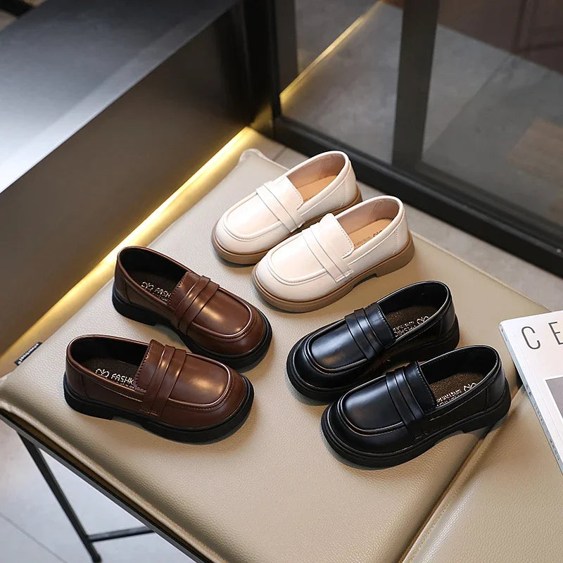 Mocasines vintage para niñas, zapatos de cuero para fiesta, zapatos de uniforme escolar para niños, suaves mocasines para chica adolescente y mujer que combinan con todo