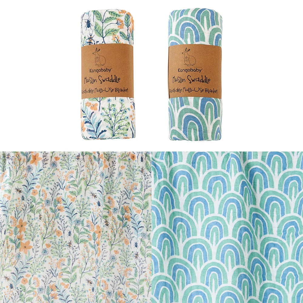 Conjunto de 2 uds. de mantas de muselina para bebé 100% algodón, Toalla de baño para recién nacido, envoltura swaddle