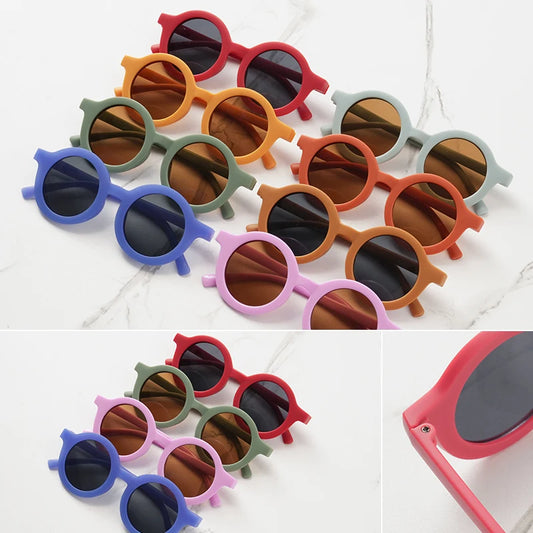 Lentes de sol retro para niños montura redonda varios colores, UV400