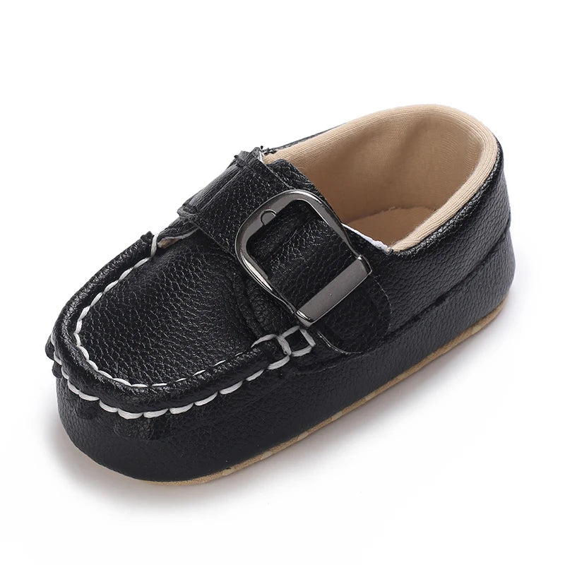 Zapatos tipo mocasines casuales Cuero y algodón antideslizante Suela suave Bebé Niño pequeño Primeros pasos