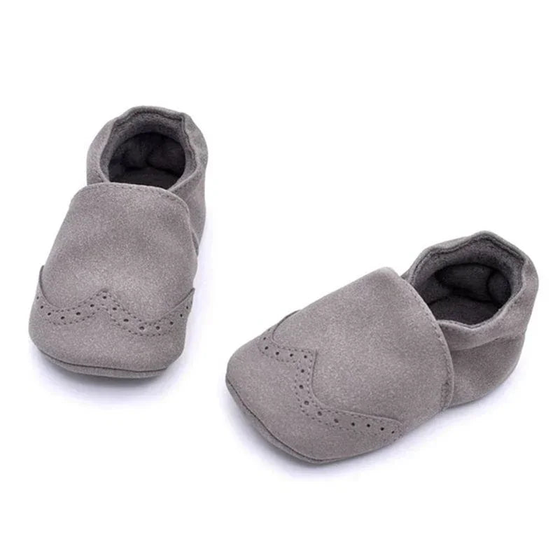 Zapatos de bebé de piel nobuk, suela blanda para primeros pasos, para bebés de 0 a 18 meses