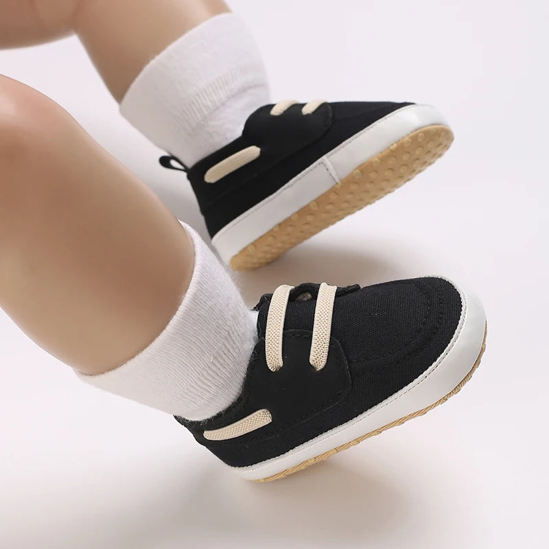 Zapatos tipo mocasines casuales Cuero y algodón antideslizante Suela suave Bebé Niño pequeño Primeros pasos