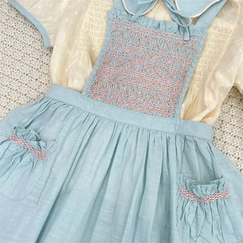 Conjunto boho bordado para niña estilo campestre increíbles combinaciones de colores