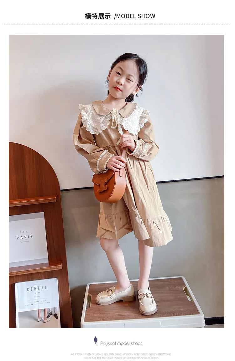 Children Girls Leather Shoes New Spring and Autumn Simple Slip-on Round-toe School Shoes Loafers Flats Moccasins Classic Formal