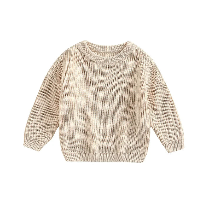 Sweater de algodón para bebé, niña y niño tejido casual para otoño