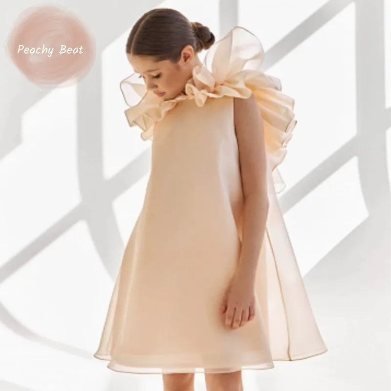 Vestido de princesa con hermosos volantes para niña, Vestido liso de tul para bebé niña y chica adolescente, ropa para fiesta de cumpleaños y boda de 1 a 12 años