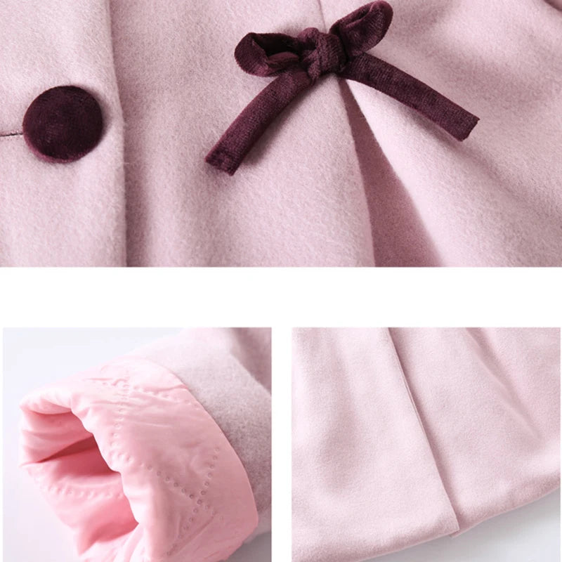 Clasico abrigo de lana para niñas, estilo moda española en hermosos colores, confeccionada en estameña para asegurar un buen abrigo para niñas