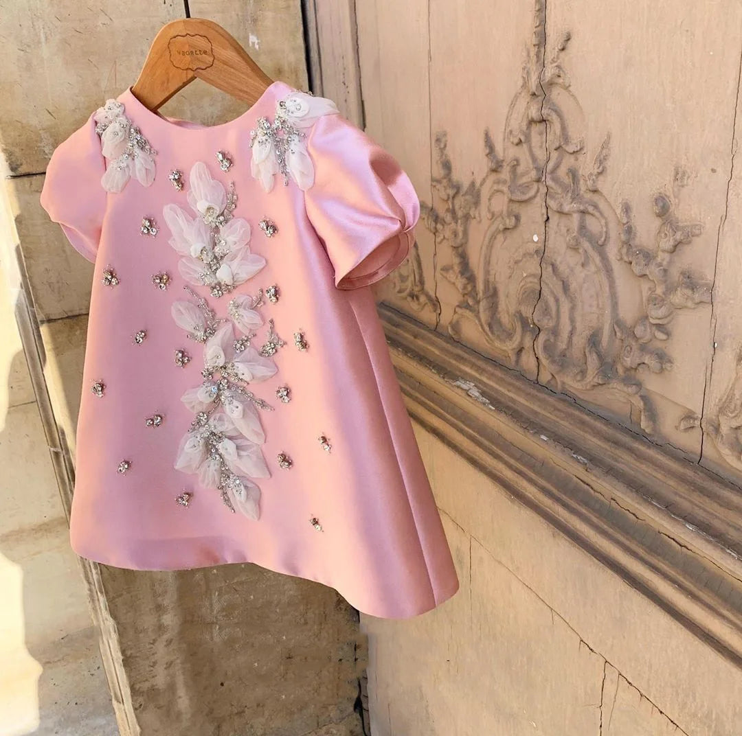 Hermoso vestido de fiesta para niñas, vestido de princesa con flores para cumpleaños, vestido de boda para chica adolescente, vestido de bautizo para bebé niña