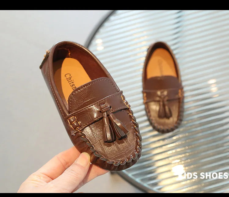 Kids Shoes Boys Girls Slip on Casual Shoes Children Shallow Soft Sole Leather Shoe Toddler Light Flat Loafers Zapatos Niño 여아구두