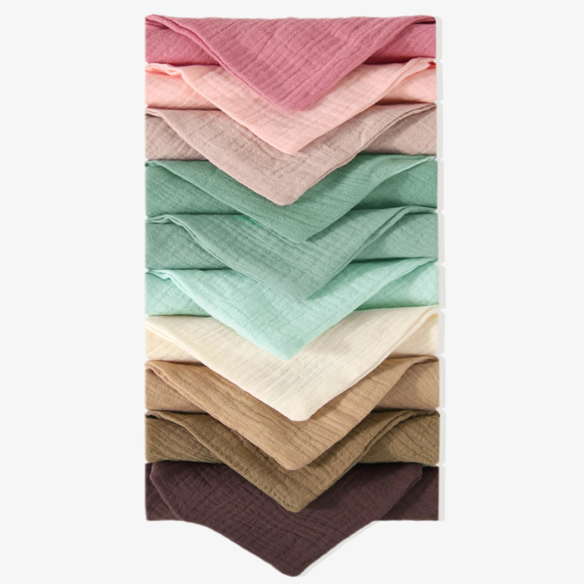 Toallas cuadradas de algodón de gasa absorbente suave para bebé, toallitas de muselina crepé para saliva