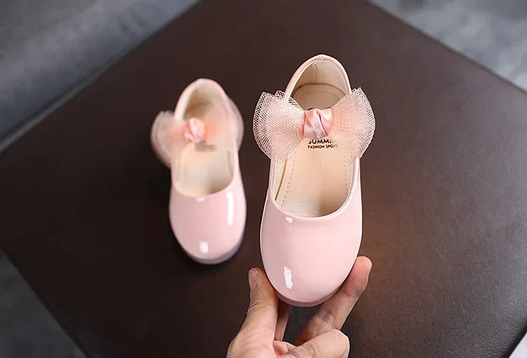 Preciosos zapatos tipo cuero para niñas, suela suave, zapatos de princesa para fiestas y bodas