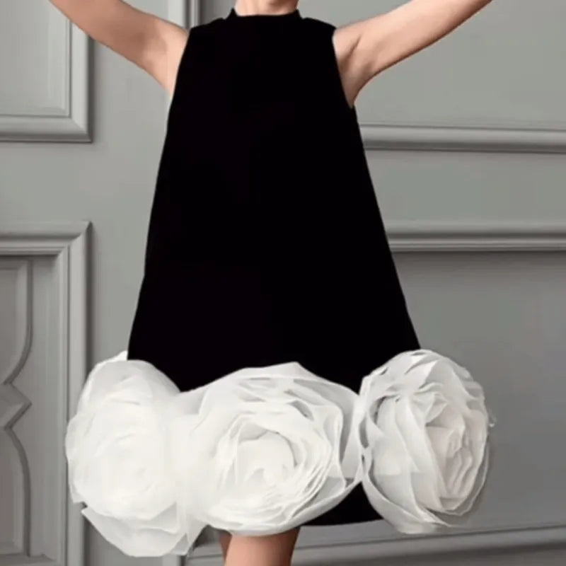 Impactante vestido vintage con folores 3D en tul para fiestas para bebé, niña y adolescente, vestido para desfiles, cumpleaños, ropa para niñas de 1 a 12 años