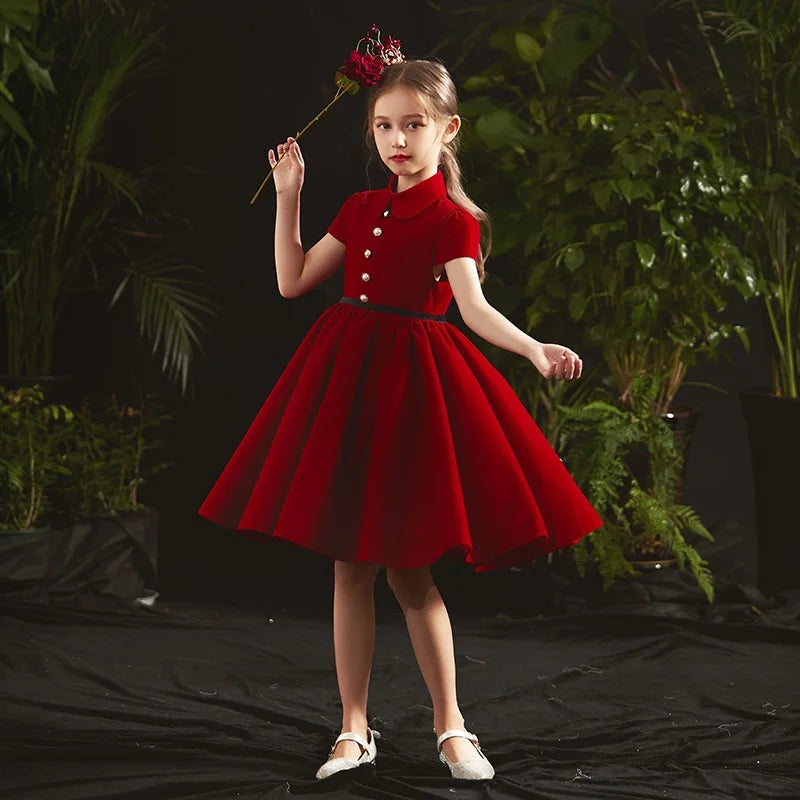 Precioso vestido de princesa de manga larga para niña, outfit Vintage para fiesta de cumpleaños y Navidad para bebé niña y adolescente