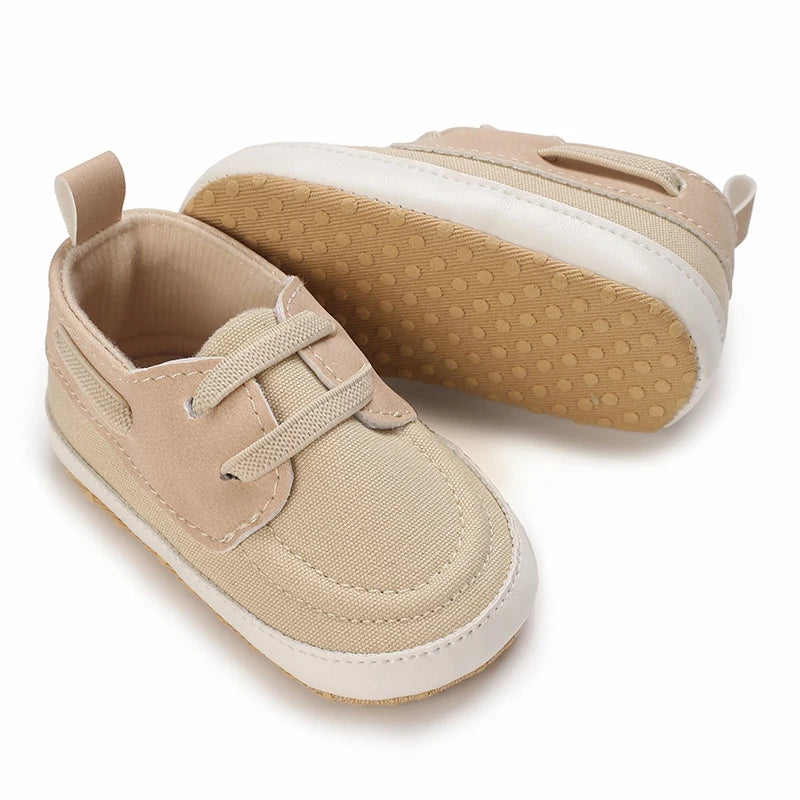 Zapatos tipo mocasines casuales Cuero y algodón antideslizante Suela suave Bebé Niño pequeño Primeros pasos