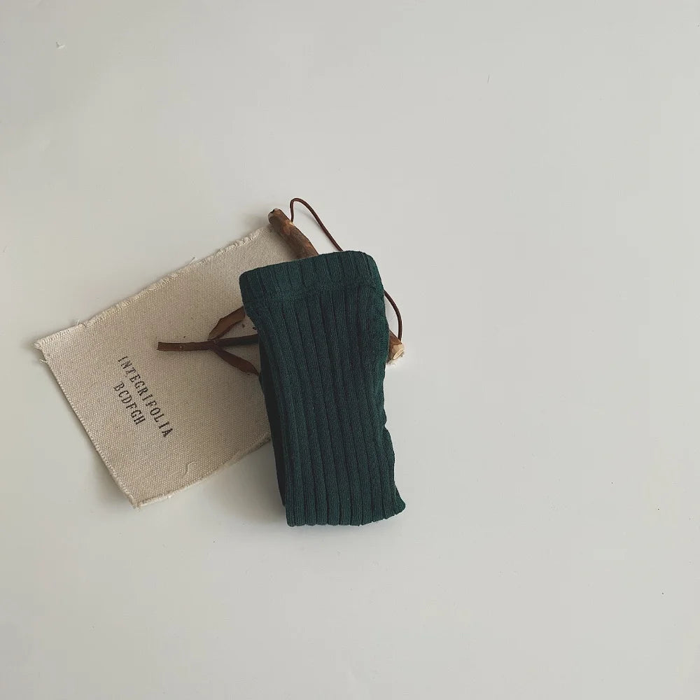 Medias tejidas de algodón para niños, panties acanaladas para niñas