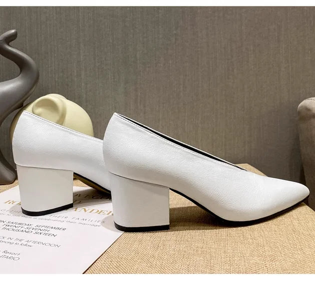 2026 Nyt Forår Efterår Damemode Højhælede Pumps Sexet spidstå Kjole Sko V-snit Design Dame Sko Vintage Hot C323