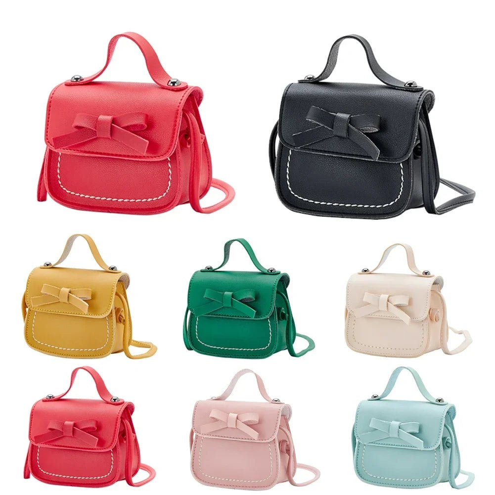 Bolsos de mano de princesa de cuero PU hermosos colores, carteras cruzadas para niñas