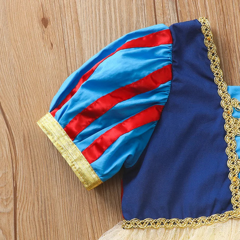 Vestido de Blancanieves para niña, de verano, manga corta, disfraz de Halloween para niñas de 2 a 8 años.