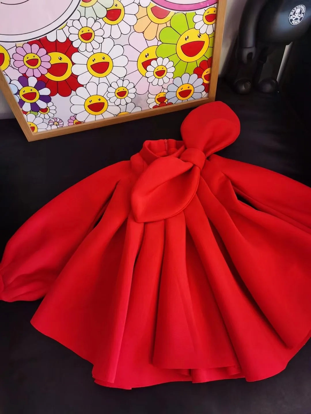 Increíble vestido de niña  Primavera Otoño para fiesta de cumpleaños de manga larga, Vestido de noche con lazo, Vestido de exhibición para niña