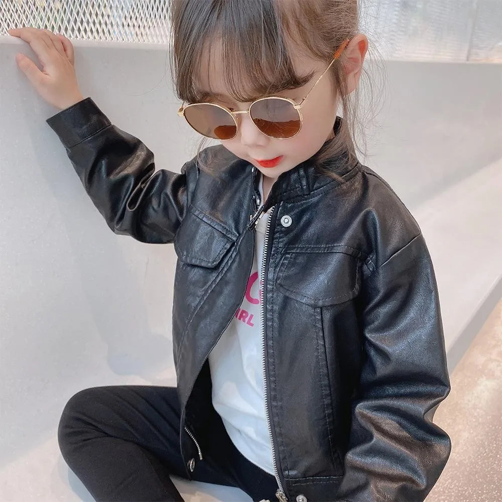 Siempre cool!!!! Chaqueta de cuero para niñas y para chica adolescente