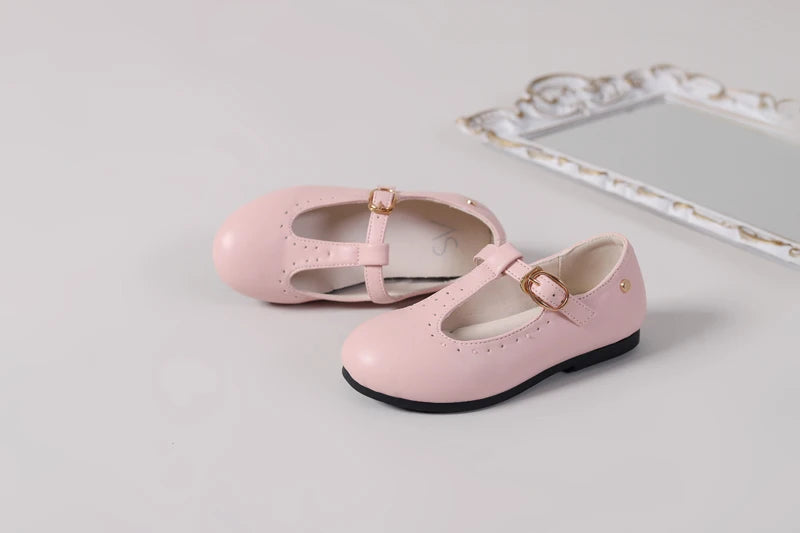 Hermosos zapatos de cuero Mary Jane para niñas, de primavera, zapatos bailarinas