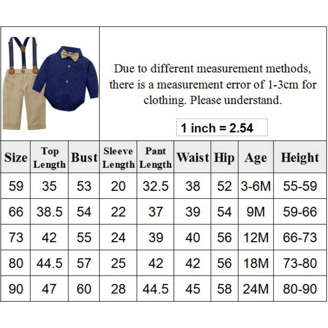 Formal Wedding Clothing Sets for Baby Boy Outfit Infant 3 6 12 18 24M Bodysuit Suspender Suit Toddler Kid Birthday Party Costume