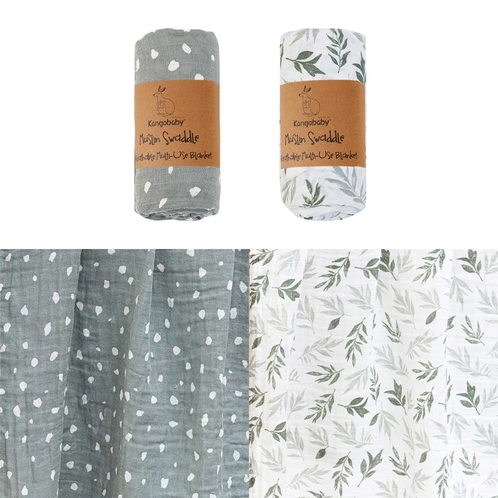 Conjunto de 2 uds. de mantas de muselina para bebé 100% algodón, Toalla de baño para recién nacido, envoltura swaddle