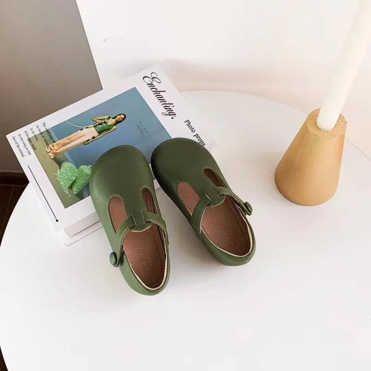 Zapatos de cuero para niños, suela suave, antideslizantes, zapatos de princesa para niñas,  color sólido, zapatos Mary Jane con velcro, moda española para niños